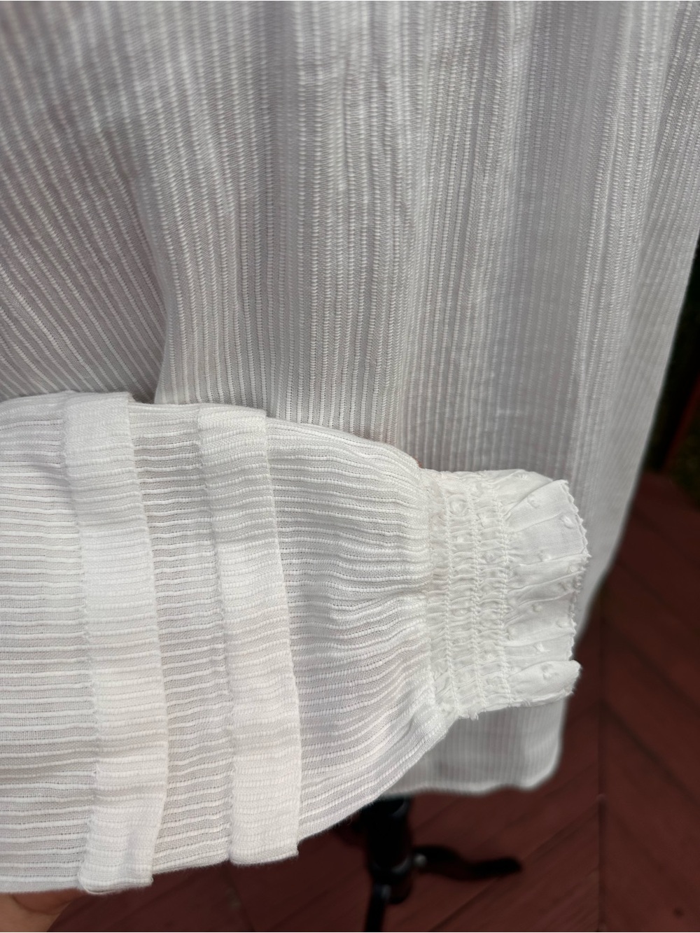 Quince Organic Textured Cotton Peasant Blouse NWT - Picture 7 of 11
